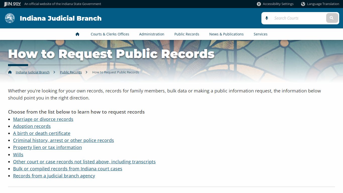 How to Request Public Records - Indiana Judicial Branch